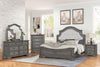 Galaxy Home Grace Traditional Style Tufted King 4 Piece Bedroom Set Made with Wood Gray Solid Wood