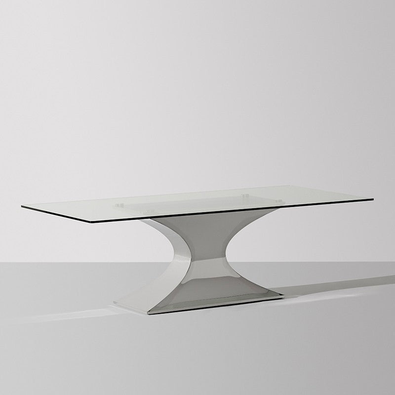 Arroux Glass 78" Dining Table - Silver