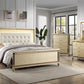 Galaxy Home Sterling Queen 5PC LED Bedroom Set Made with Wood Gold Solid + Manufactured Wood