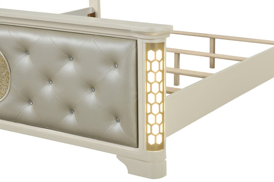 Jasmine Queen 5PC LED Bedroom Set Made with Wood