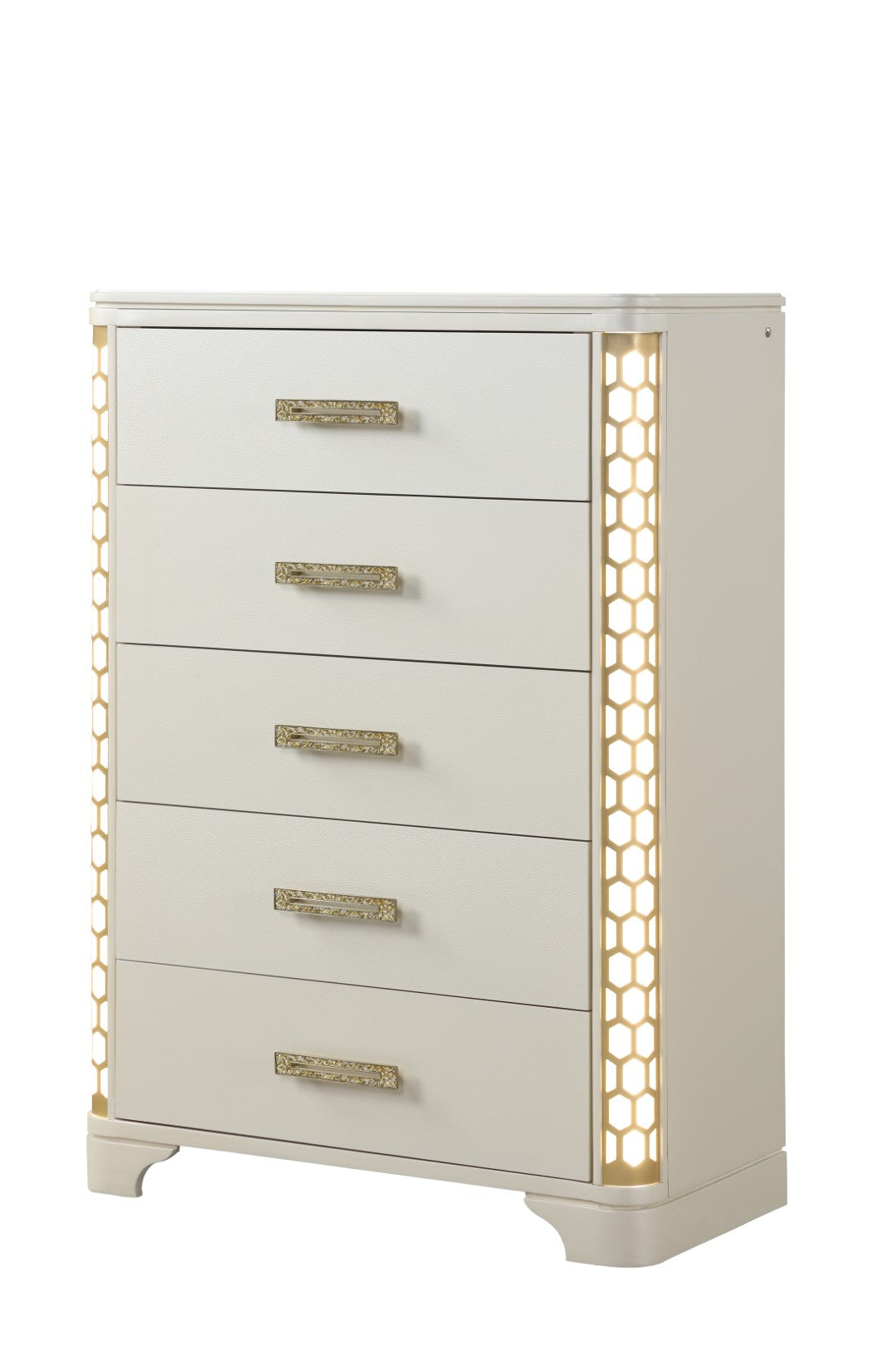 Galaxy Home Jasmine Chest with LED Light Made with Wood Beige Wood