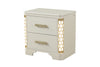 Galaxy Home Jasmine Nightstand with LED Light Made with Wood Beige Wood