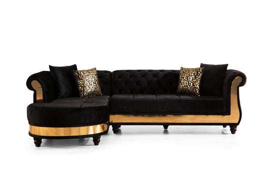 Julia Sectional Made with Velvet Fabric