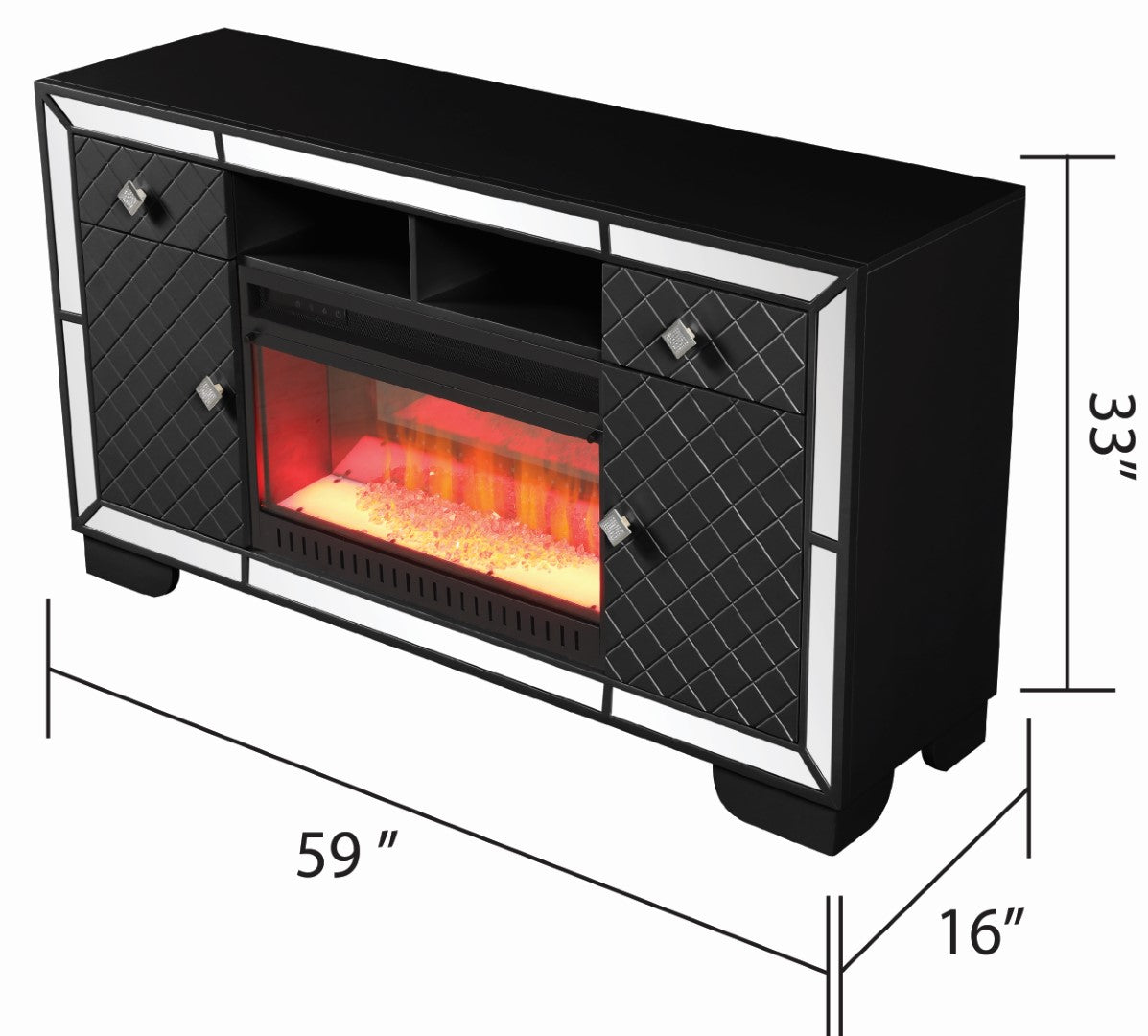 Madison Solid Wood TV Stand With Electric Fireplace