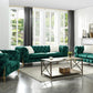 Galaxy Home Moderno 3 Piece Tufted Living Room Set Finished with Velvet Green Velvet