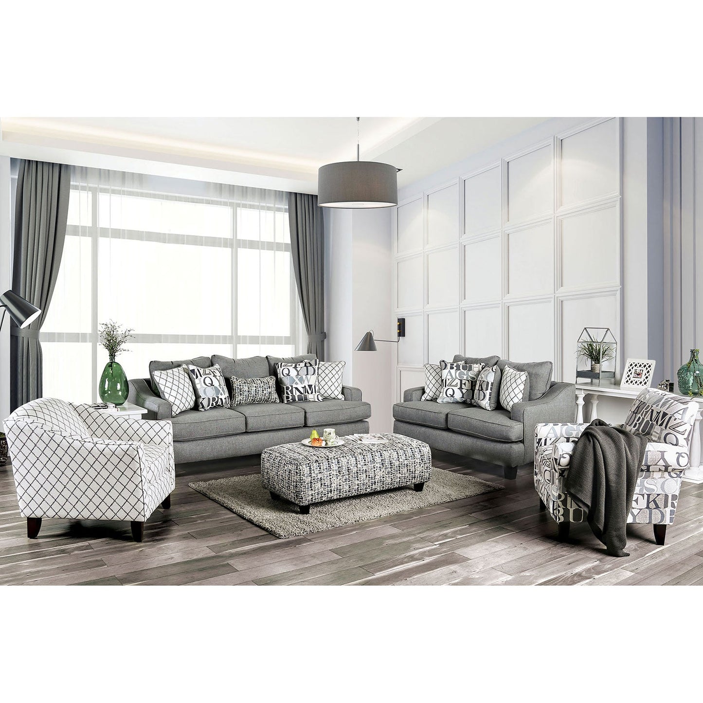 Verne Bluish Gray Sofa + Love Seat