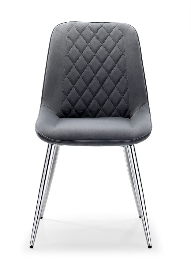 Cronin Velvet Chair - Grey/Chrome