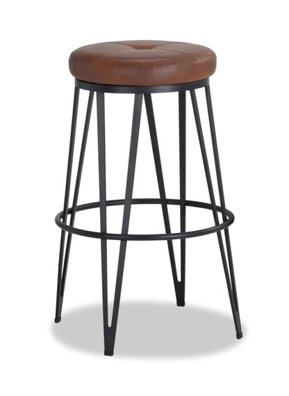 Alton Swivel Bar-Height Stool - Black/Bravo Cognac