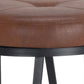 Alton Swivel Bar-Height Stool - Black/Bravo Cognac