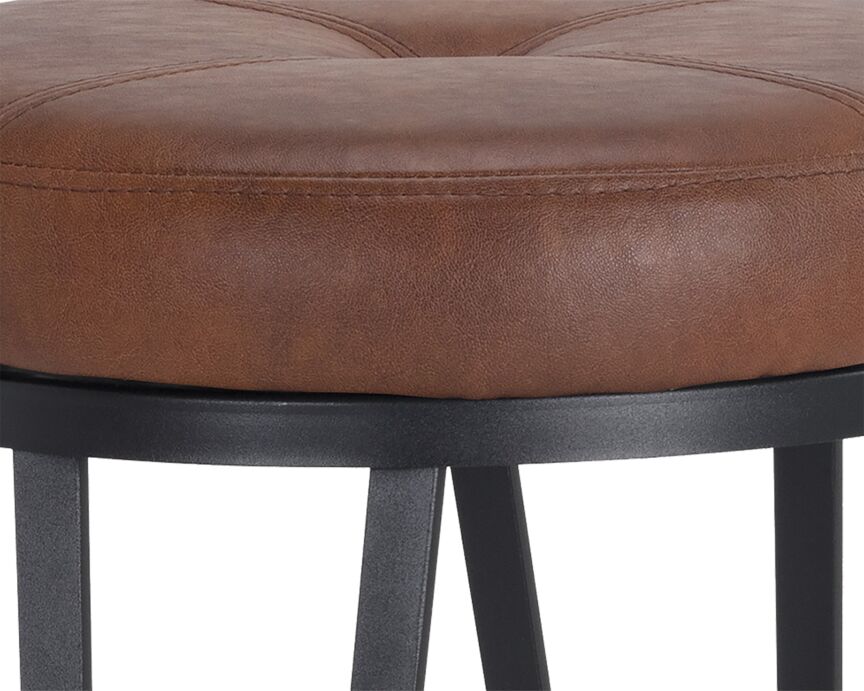 Alton Swivel Bar-Height Stool - Black/Bravo Cognac