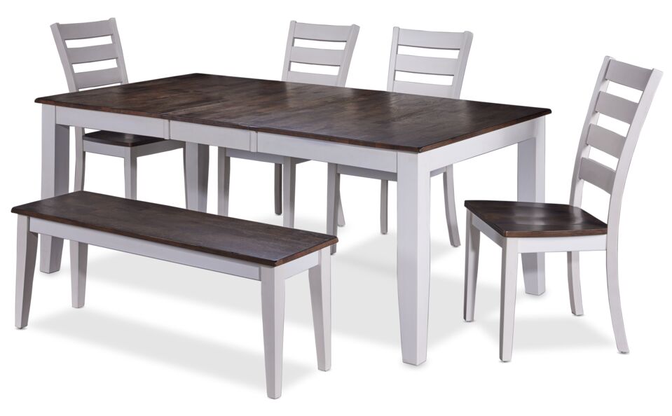 Breve 6-Piece Extension Dining Set - White/Grey