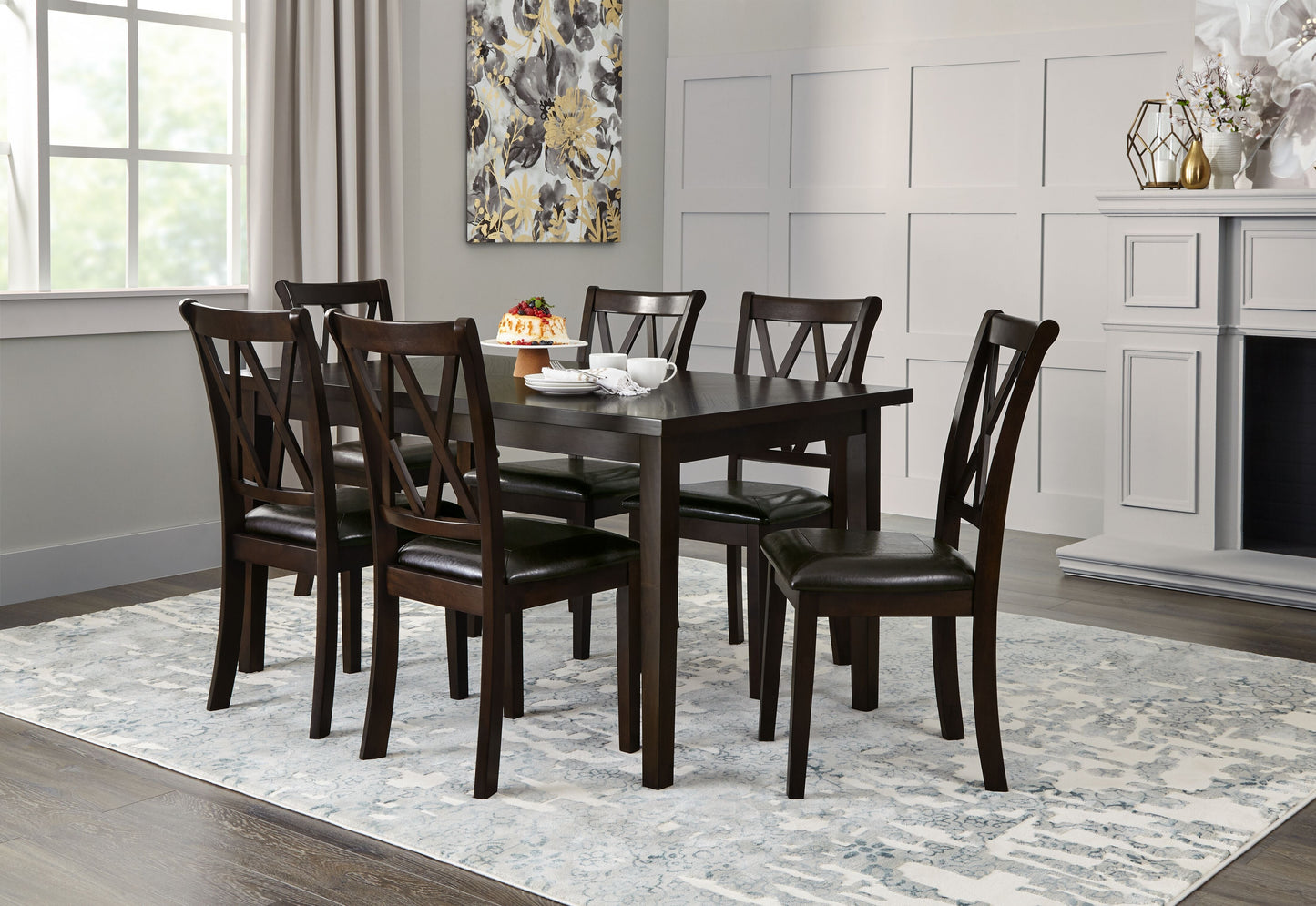 Gable 7-Piece Dinette Set - Dark Brown