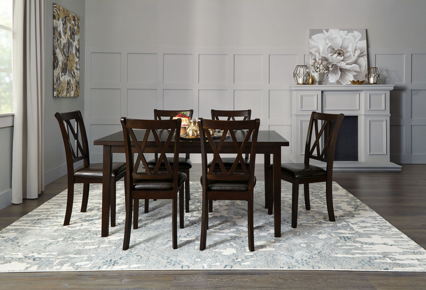 Gable 7-Piece Dinette Set - Dark Brown