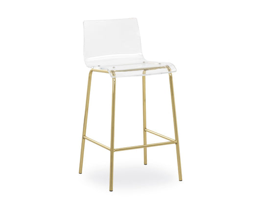 Russell Counter-Height Stool - Clear, Gold