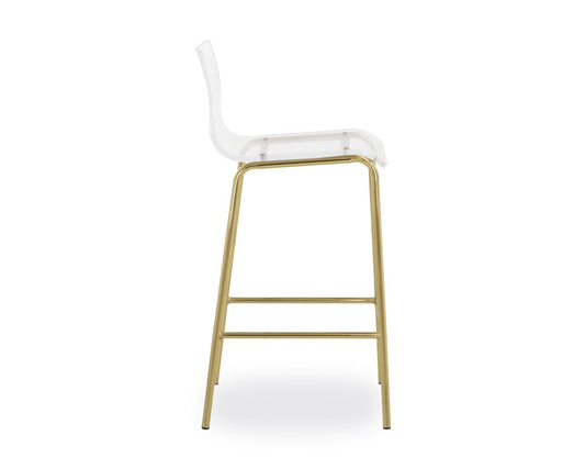 Russell Counter-Height Stool - Clear, Gold