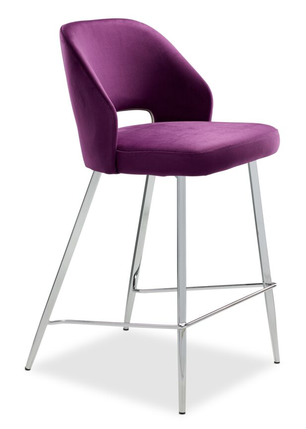 Veral Counter-Height Stool - Aubergine