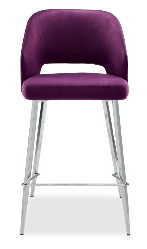 Veral Counter-Height Stool - Aubergine