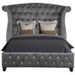 Galaxy Home Sophia Upholstery Queen Size Bed Made with Wood Gray Wood