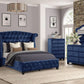 Galaxy Home Sophia Queen 5 Upholstery Bedroom Set Made With Wood Blue Wood