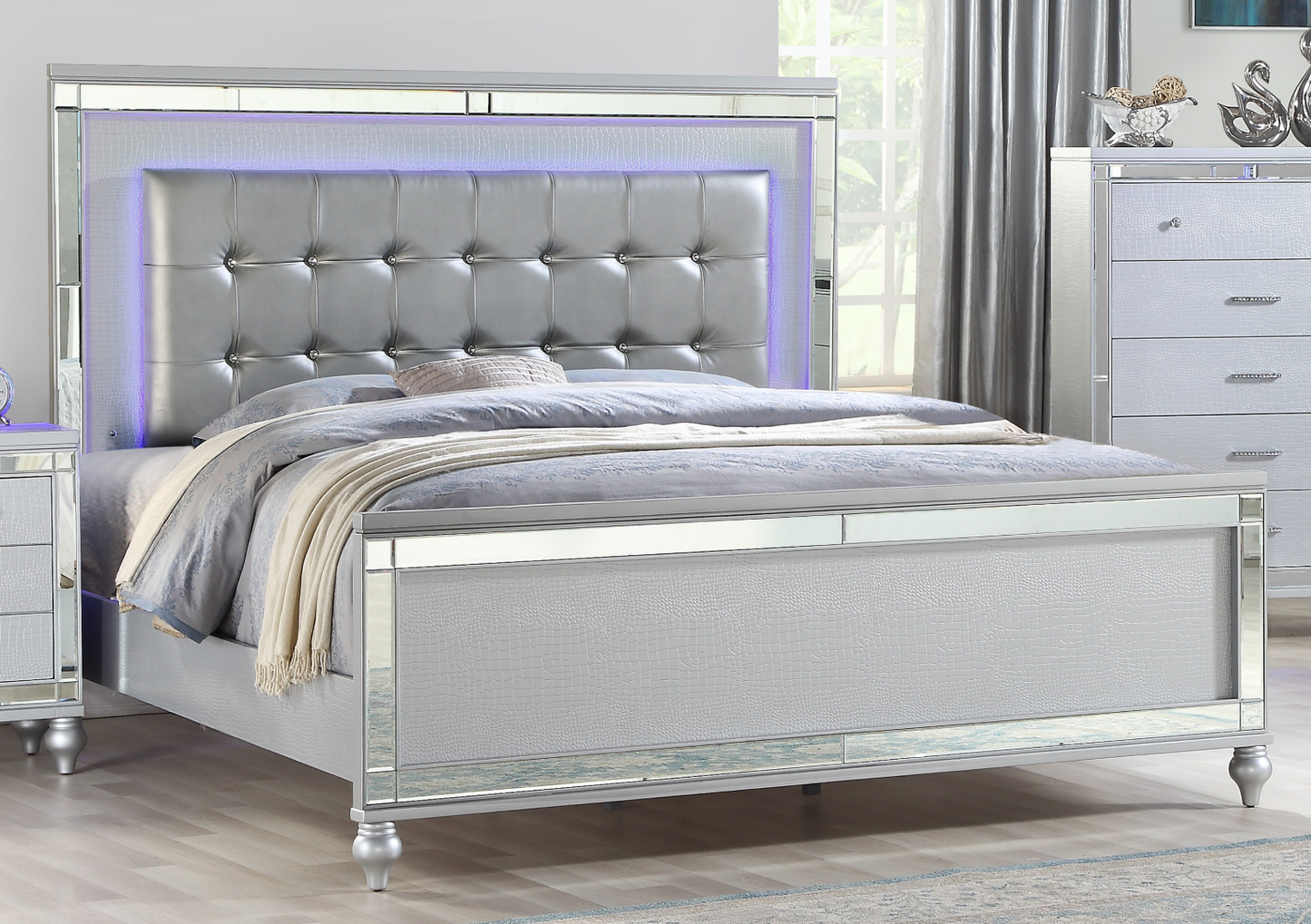 Sterling Full Size LED Bed Made with Wood