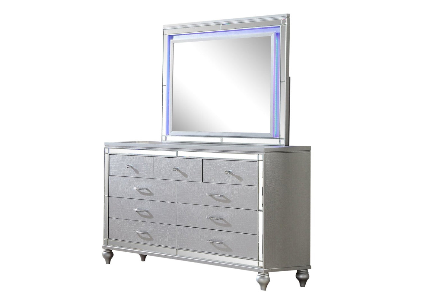 Sterling Mirror Framed Dresser Silver