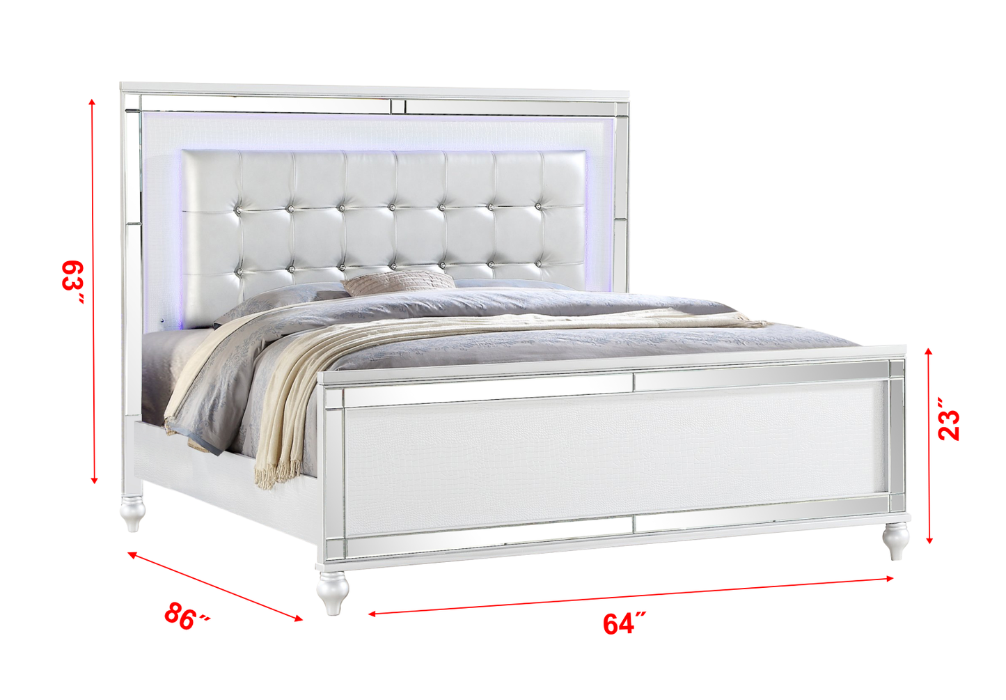 Sterling Queen 5PC LED Bedroom Set Made with Wood