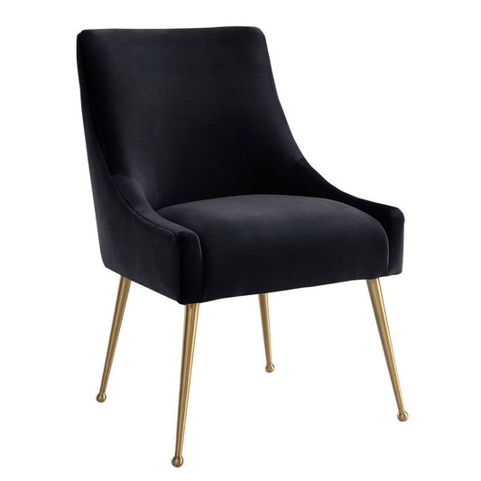 Aries Velvet Dining Chair - Black