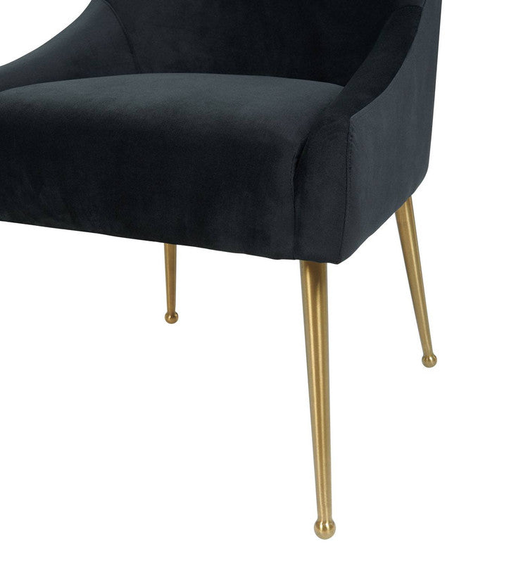 Aries Velvet Dining Chair - Black