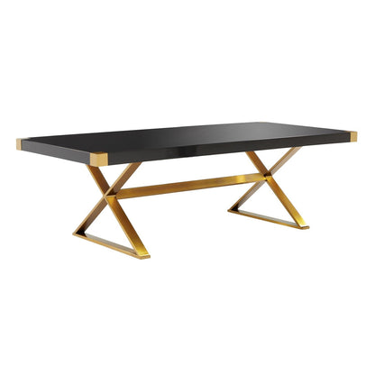 Zinna 95" Dining Table - Black / Gold