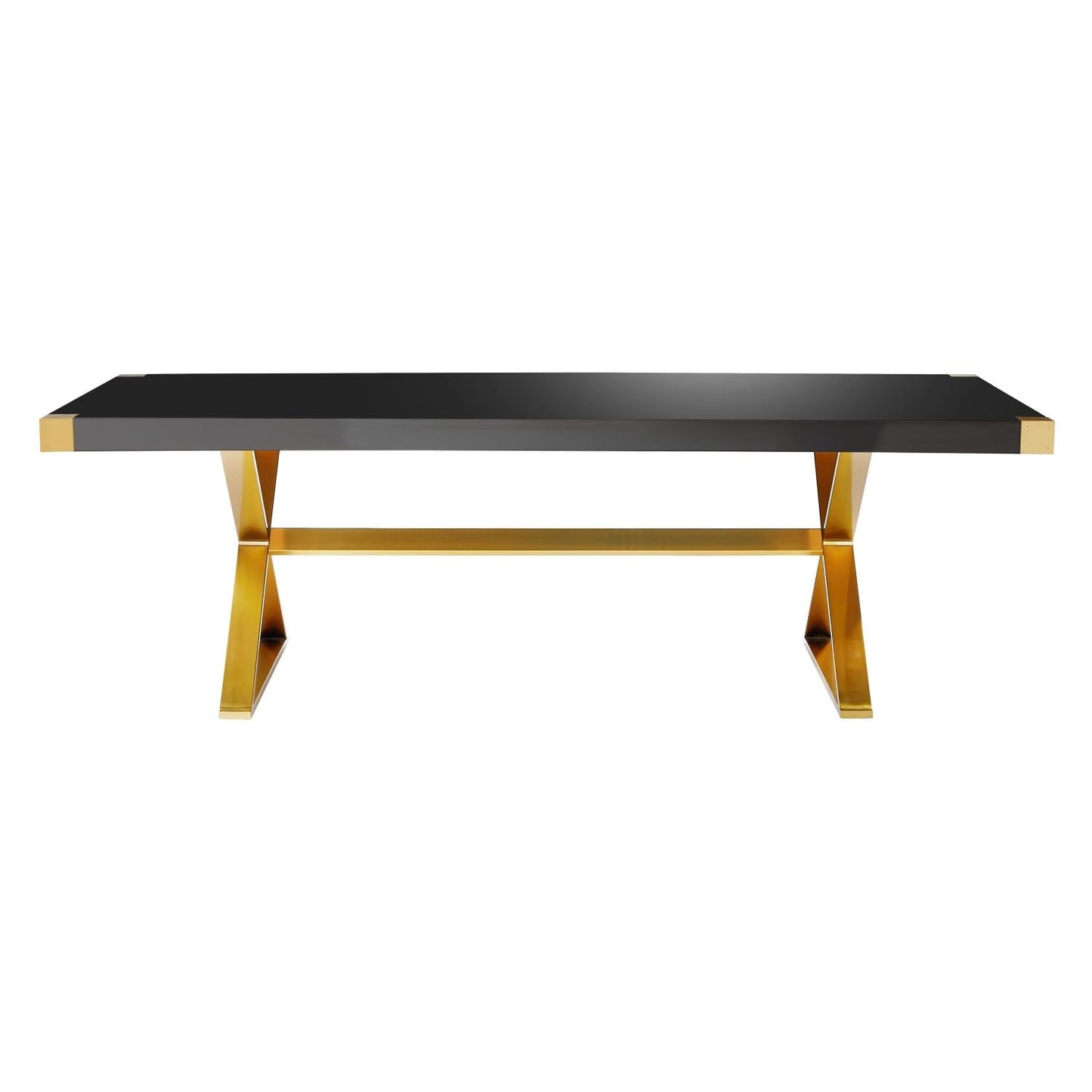 Zinna 95" Dining Table - Black / Gold