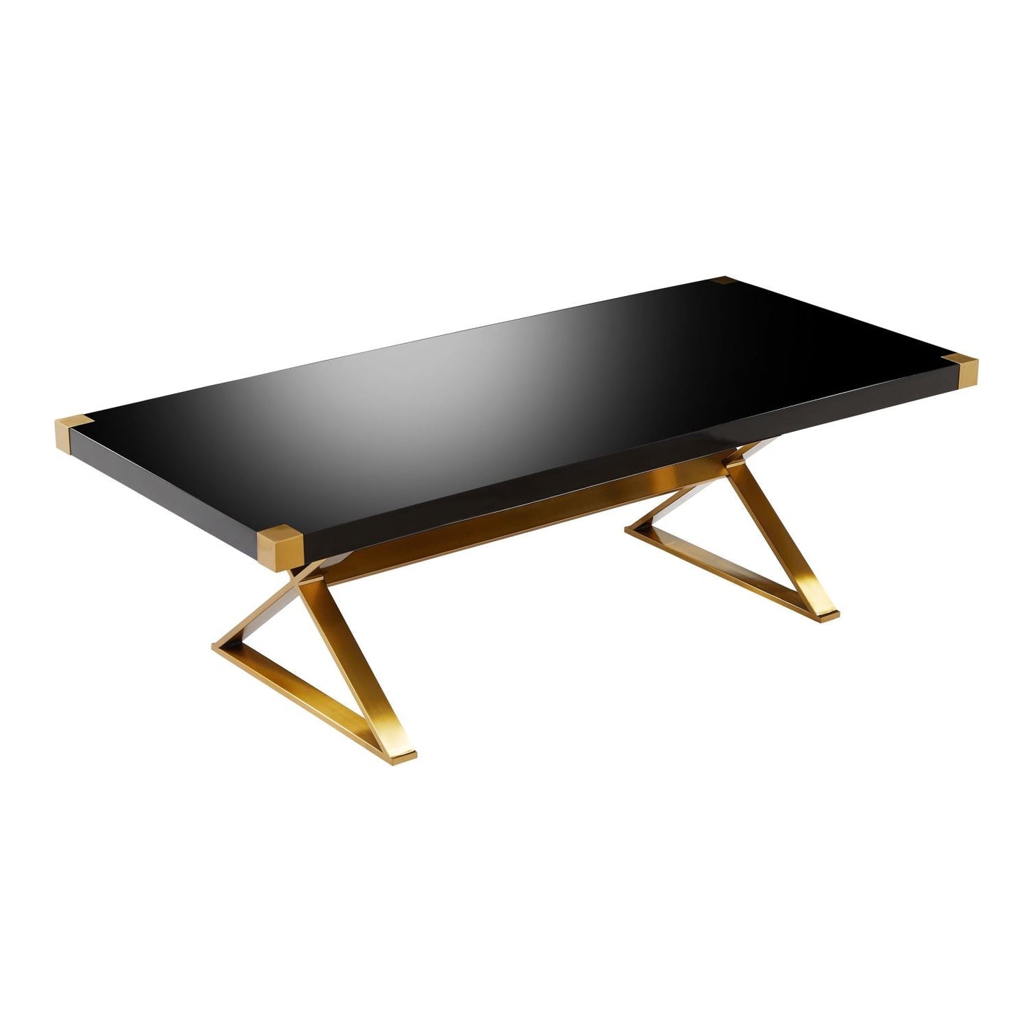 Zinna 95" Dining Table - Black / Gold