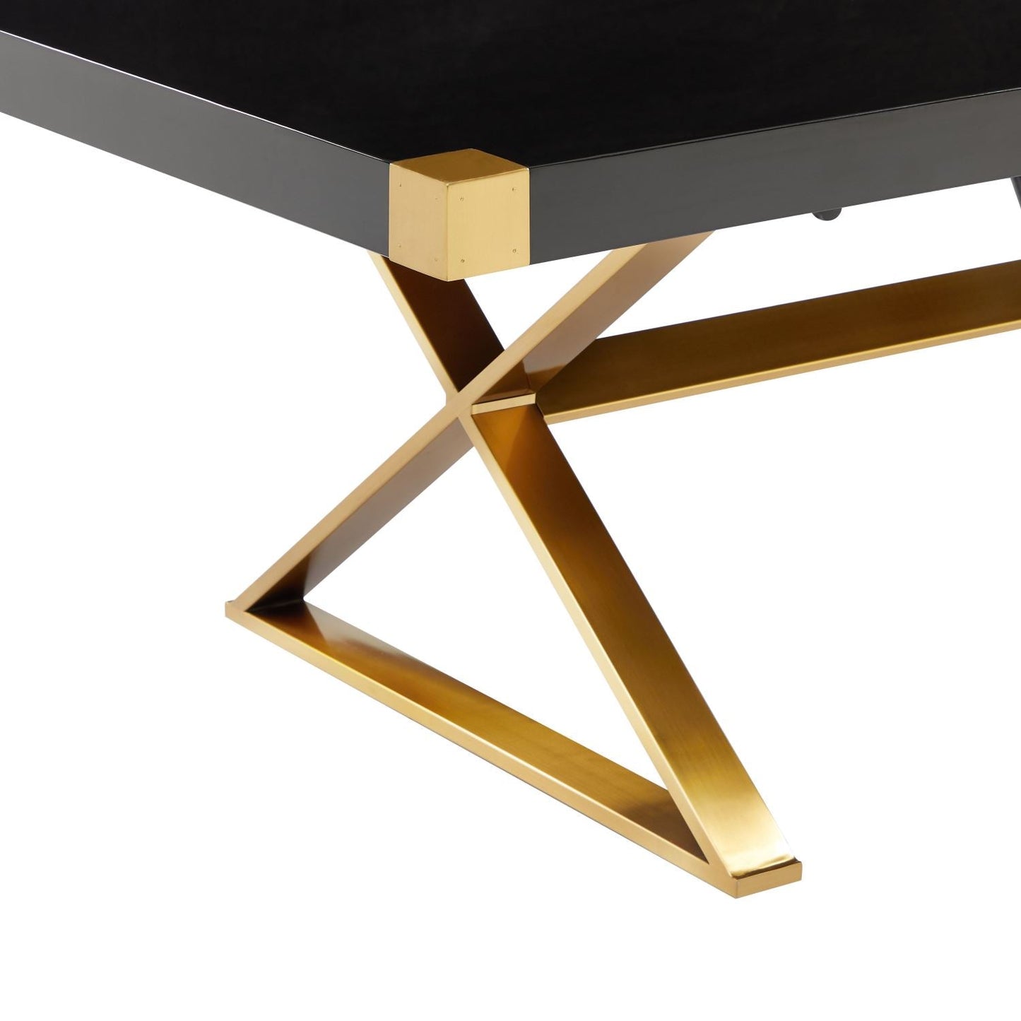 Zinna 95" Dining Table - Black / Gold