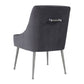 Aries Velvet Dining Chair - Grey/Silver