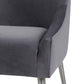 Aries Velvet Dining Chair - Grey/Silver