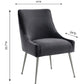 Aries Velvet Dining Chair - Grey/Silver