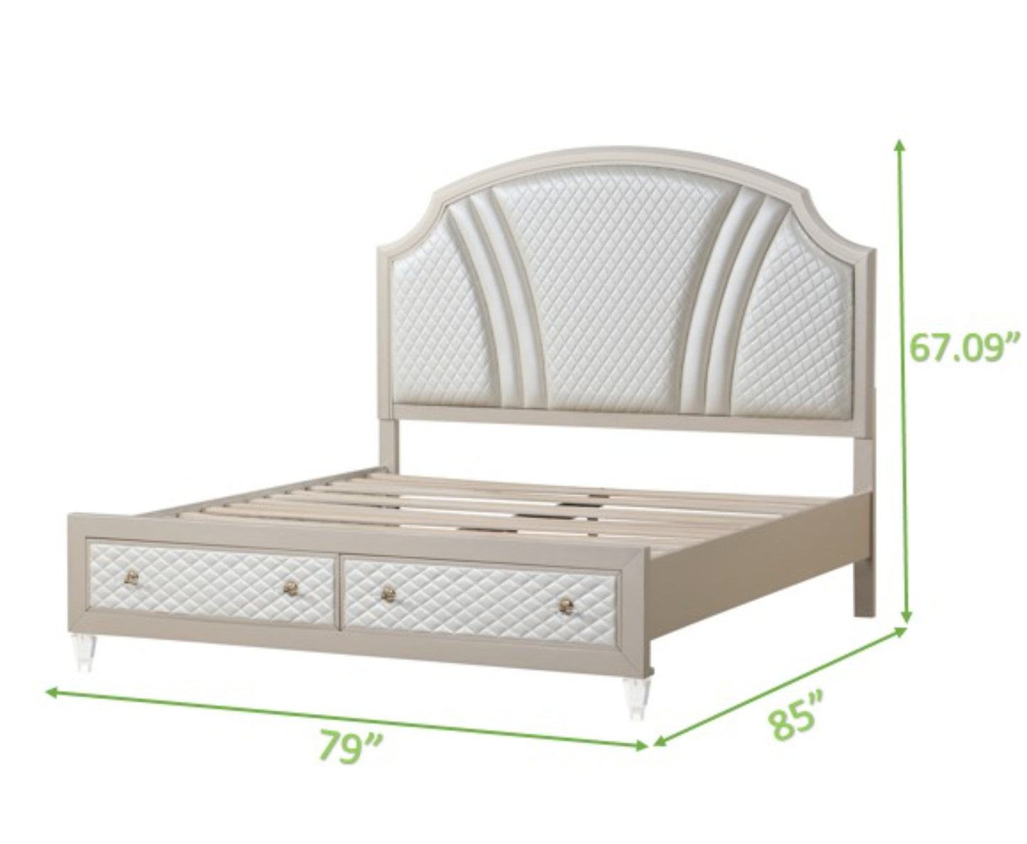 Tiffany King Size Storage Bed made with Wood