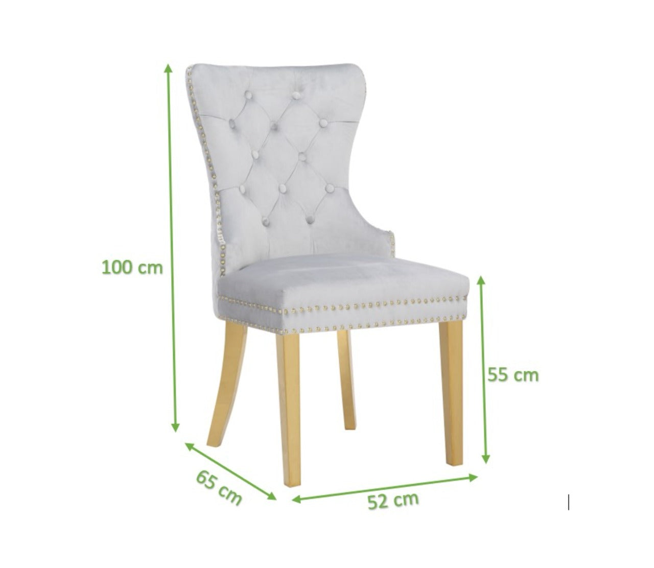 Simba Gold 2 Piece Dinning Chair Finish with Velvet Fabric