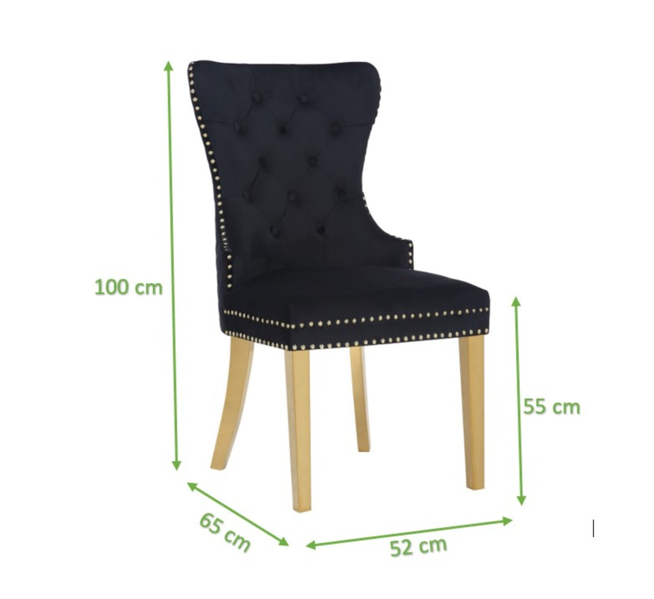 Simba Gold 2 Piece Dinning Chair Finish with Velvet Fabric