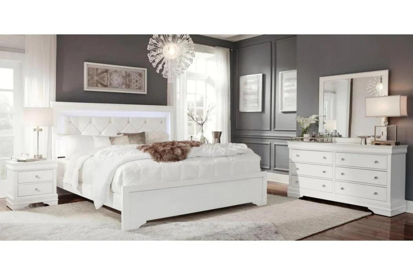 Pompei Metallic Bedroom Set