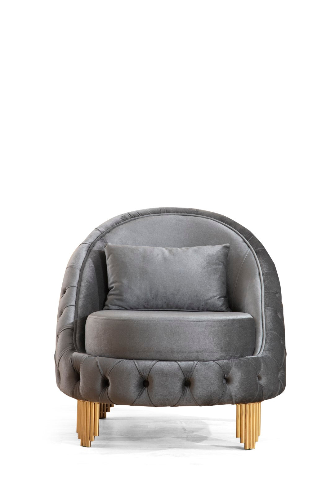 Galaxy Home Vanessa Tufted Upholstery Chair finished with Velvet Fabric Gray Velvet