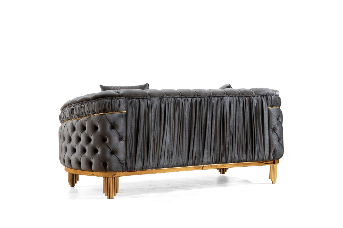 Vanessa Tufted Upholstery Loveseat finished with Velvet Fabric