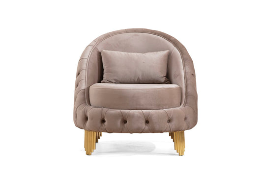 Vanessa Tufted Upholstery Chair finished with Velvet Fabric