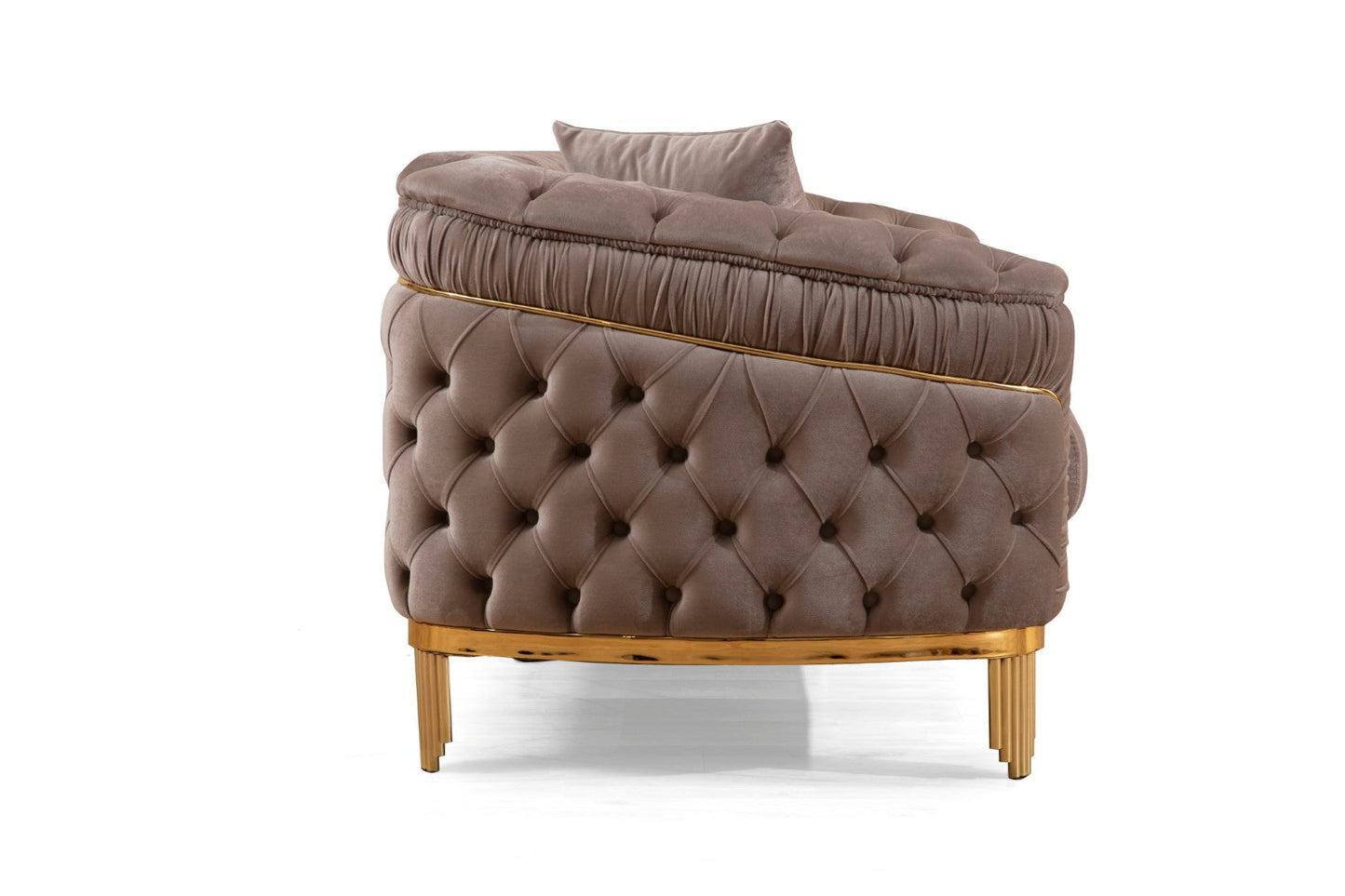 Vanessa Tufted Upholstery Loveseat finished with Velvet Fabric