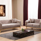 Vanessa 3 Piece Living Room Set Finished with Velvet Upholstery