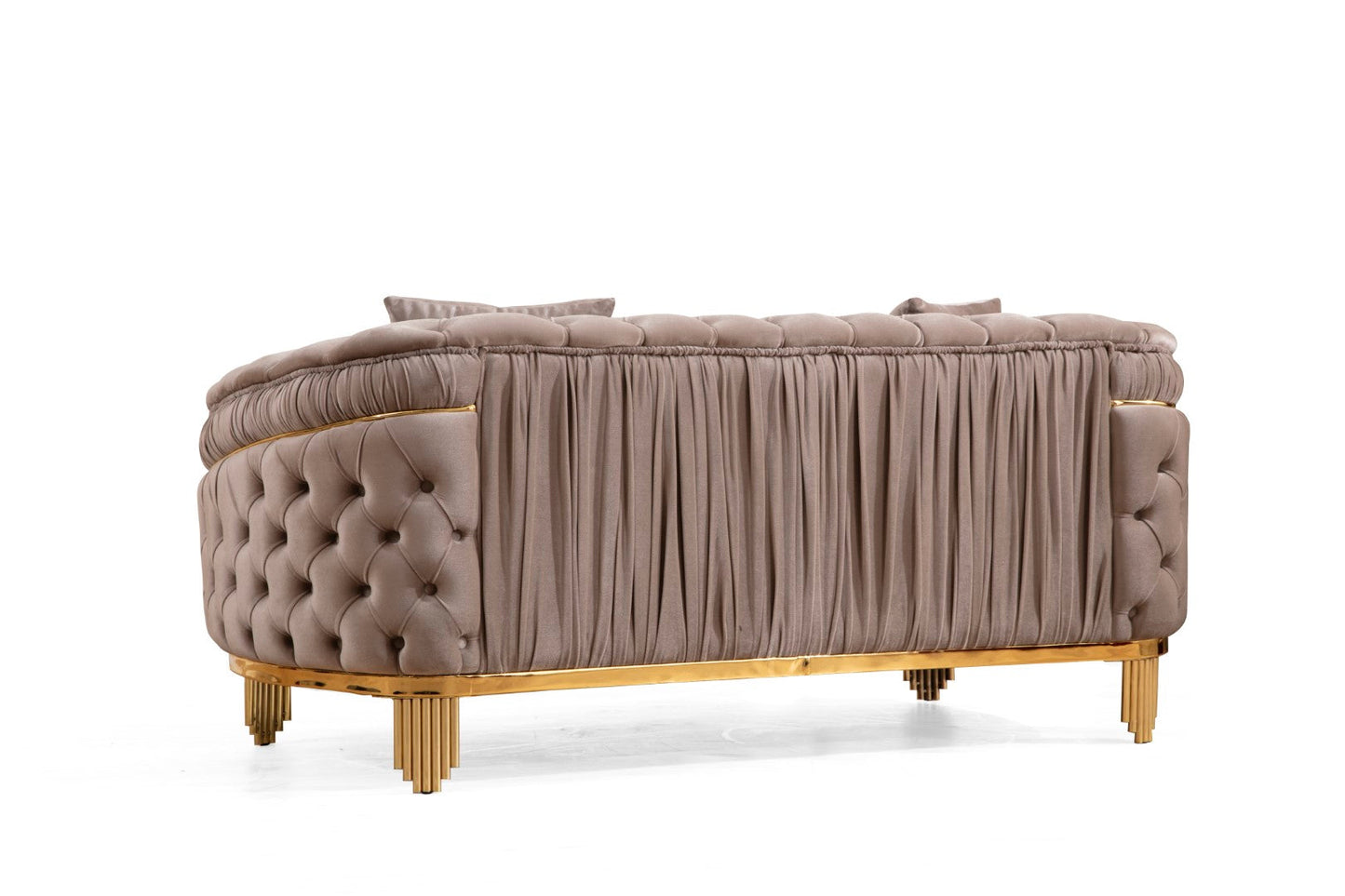 Vanessa Tufted Upholstery Loveseat finished with Velvet Fabric