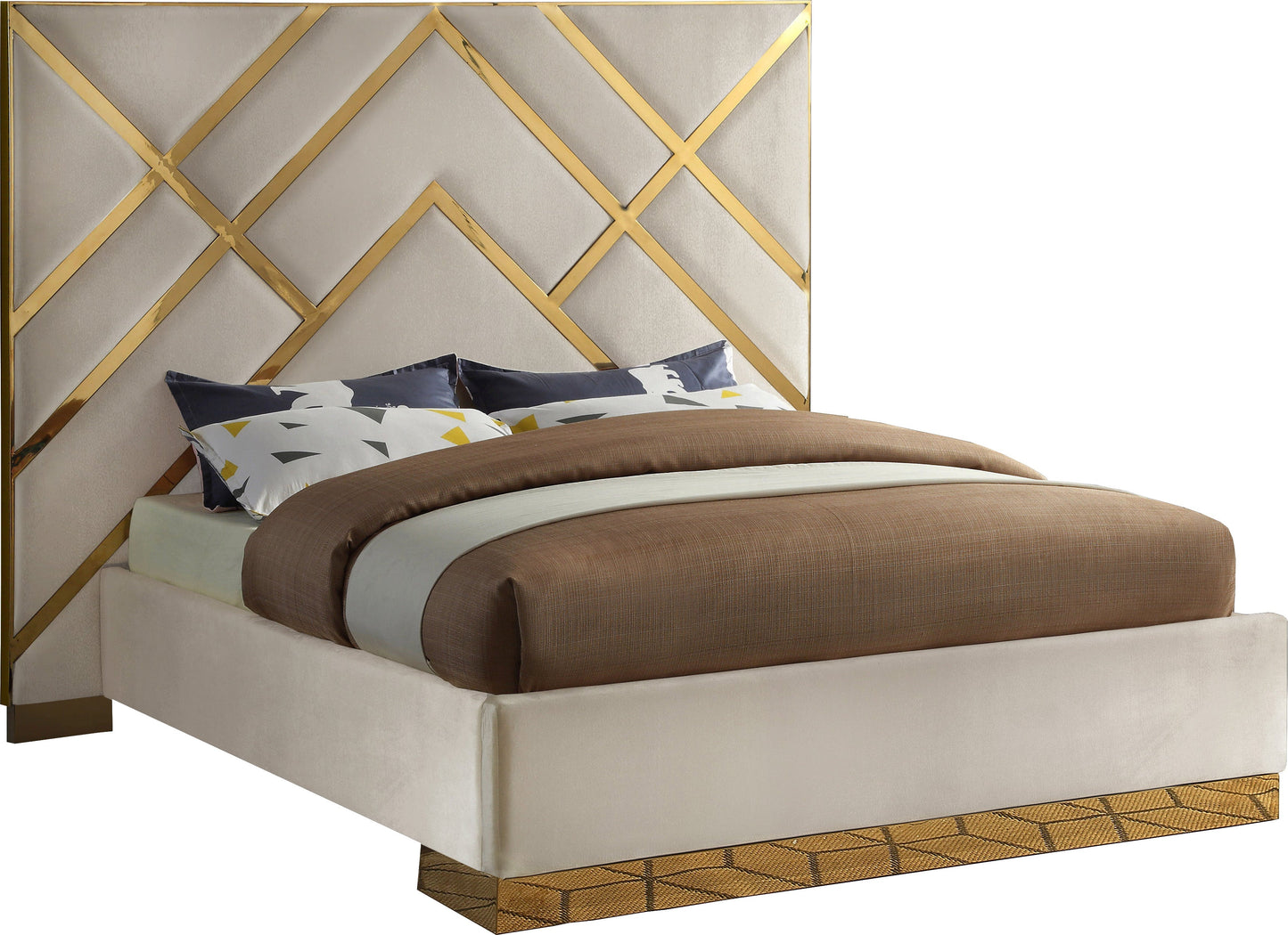 Vector Cream  Velvet King Bed