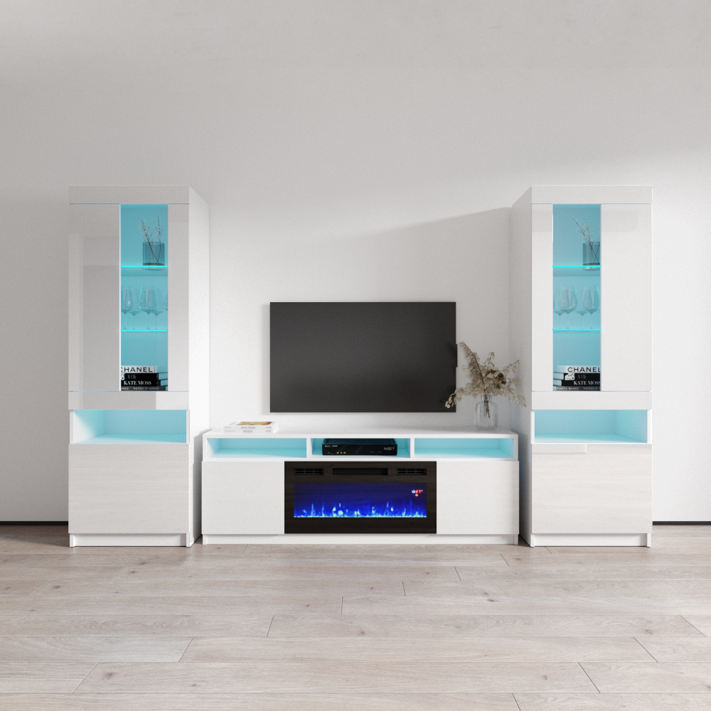 Reno BL05 Fireplace Entertainment Center - Meble Furniture