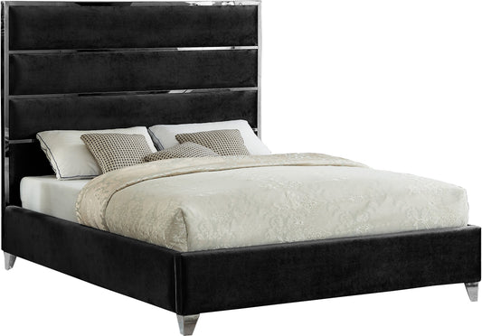 Zuma Black Velvet Full Bed