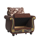 Americana Upholstered Convertible Armchair with Storage Brown