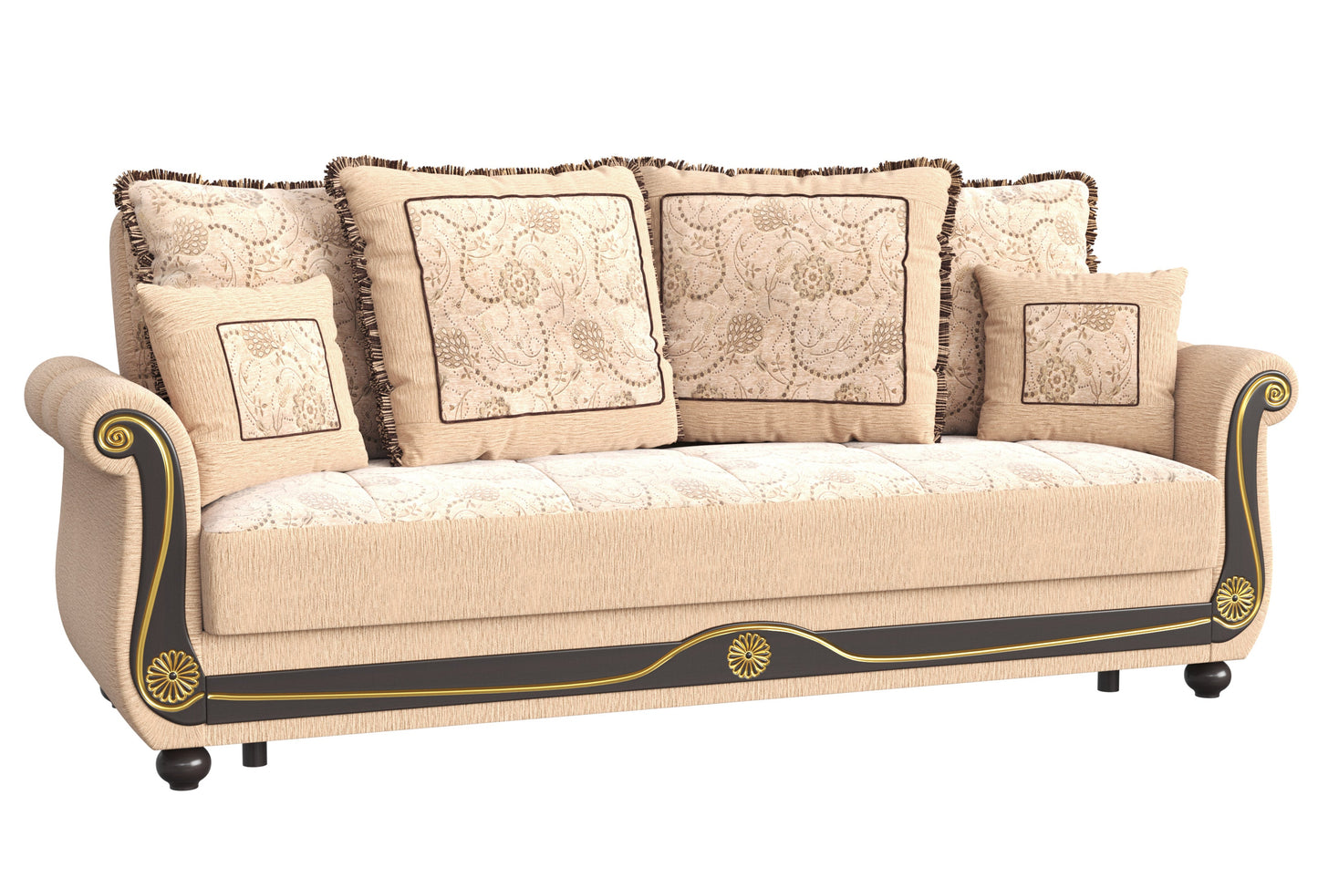 Americana Upholstered Convertible Sofabed with Storage Beige